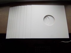 10ct White Record Jackets 12″ LP Cardboard Center Hole to see lable 350g.