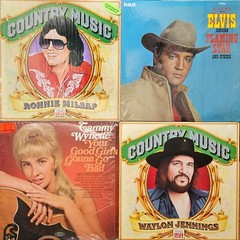 Vintage TESTED 4 LP Lot #203: Country Waylon Elvis Tammy Wynette Ronnie Milsap
