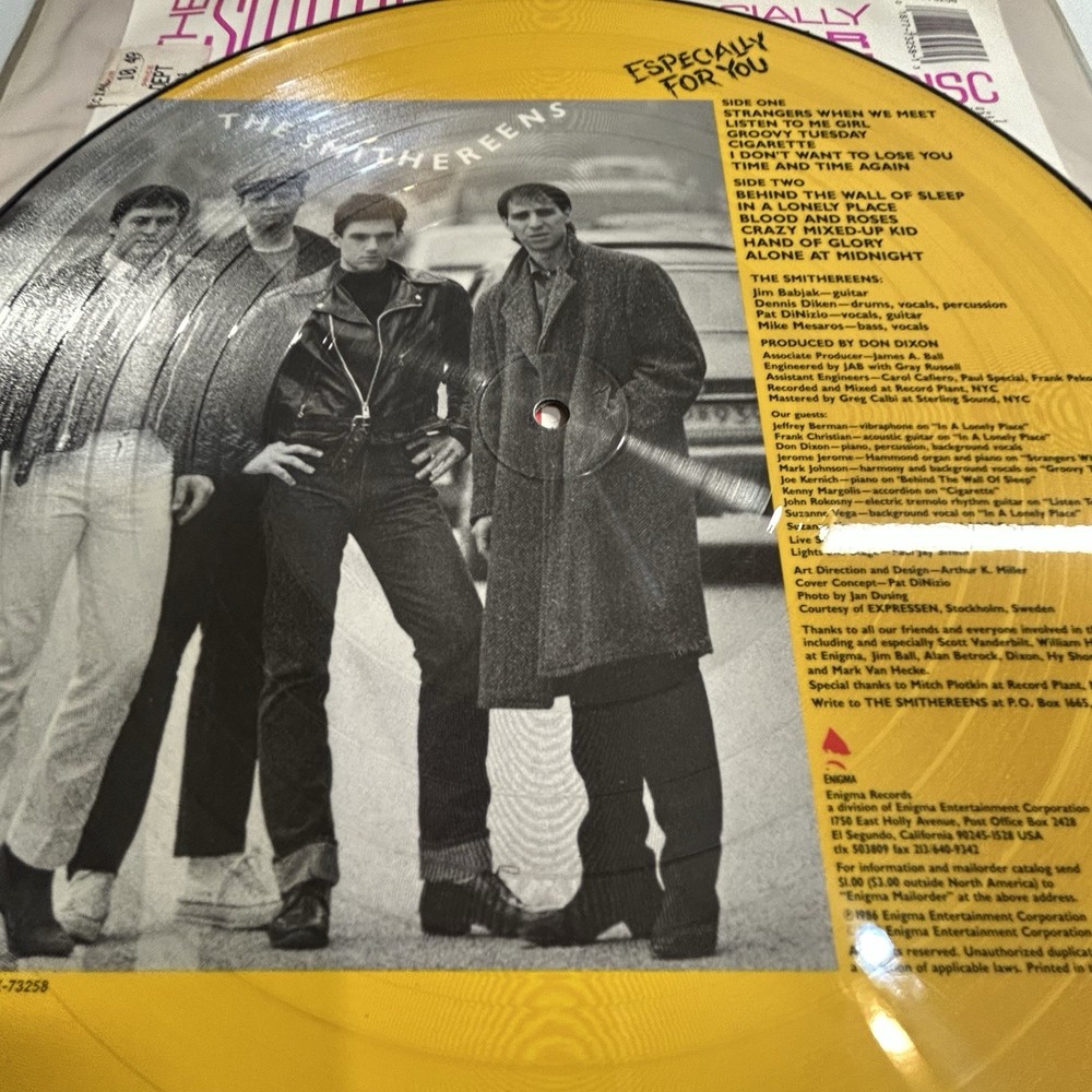 SMITHEREENS Especially For You 1986 US Enigma PICTURE DISC LP ~ HYPE STICKER!!!