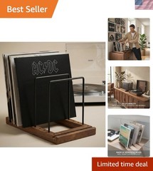 Decorative Vinyl Record Storage For Up to 75 Single Records – Sturdy LP Holde…