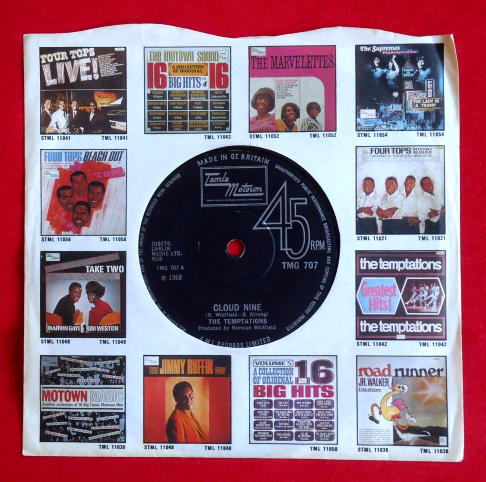 THE TEMPTATIONS – CLOUD NINE – A1/B1 UK 1969 1st PRESS 7″ VINYL VG+/VG+