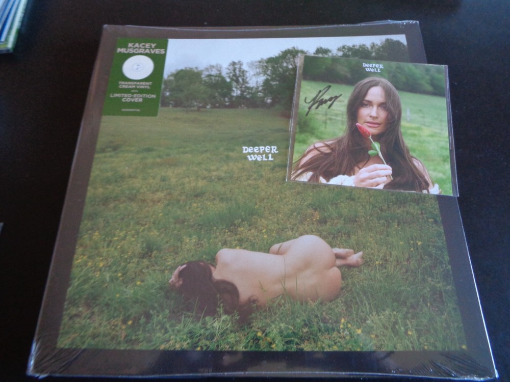 KACEY MUSGRAVES DEEPER WELL CLEAR ALTERNATIVE NUDE SLEEVE LP + SIGNED ART CARD
