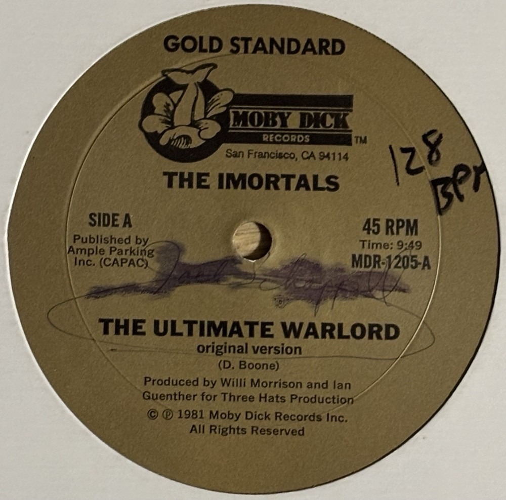 The Imortals The Ultimate Warlord Rare 1981 Moby Dick Records Electro Disco 12″
