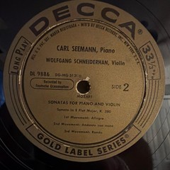 Decca Mozart Sonatas for Piano & Violin LP Vinyl Hi-Fidelity DL 9836
