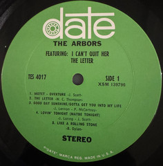The Arbors – Featuring: I Can’t Quit Her – The Letter (First Pressing; NM/Ex)