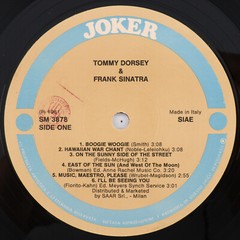 Tommy Dorsey – Frank Sinatra 1981 Compilation 12″ LP Record Joker SM 3878 Italy