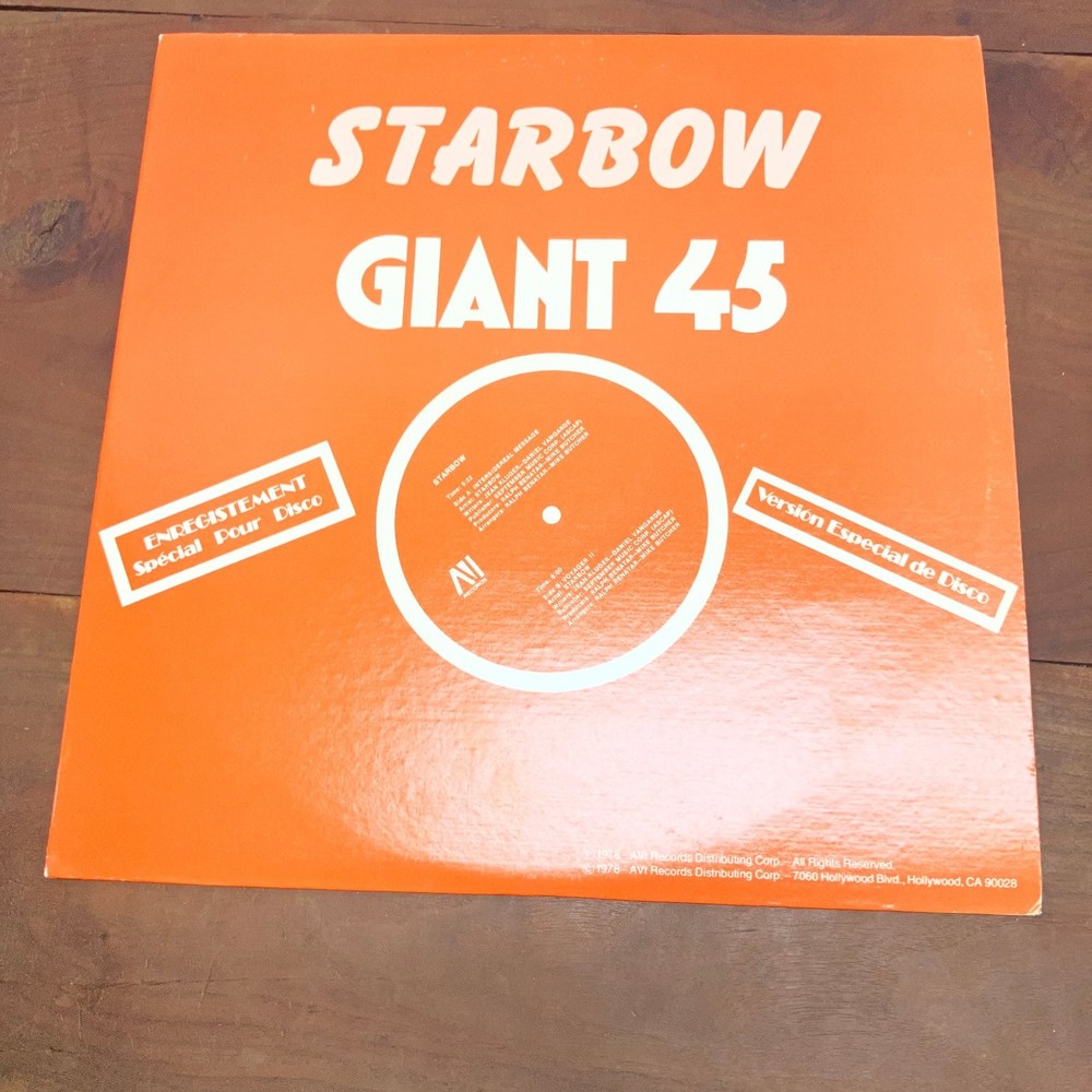 Starbow – Intersidereal Message 12″ Single 1978 AVI Records Disco 45 RPM