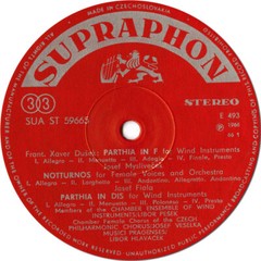 SUPRAPHON Red Stereo DUSEK MYSLIVECEK FIALA KOZELUH ROSSLER Parthias Notturnos