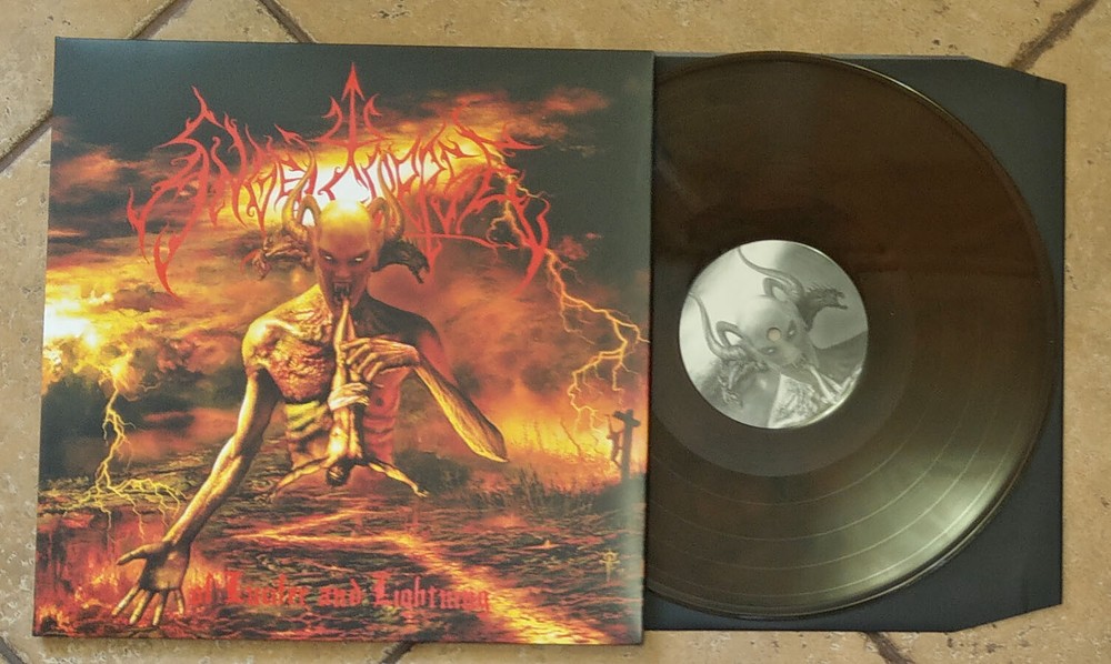 ANGELCORPSE ‎– Of Lucifer And Lightning (Orange Black Marble Vinyl) Ltd. 250 Cop