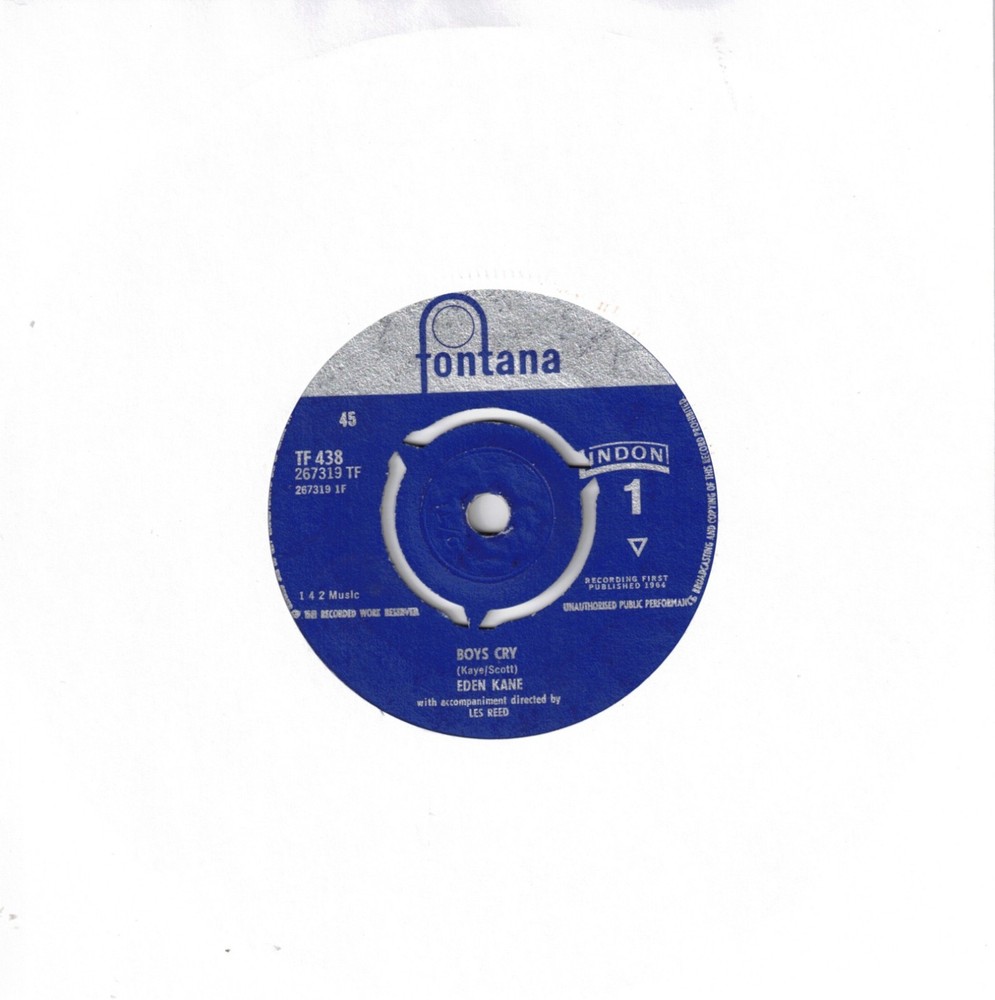 Eden Kane – Boys Cry (Fontana 1964) 7″ Single