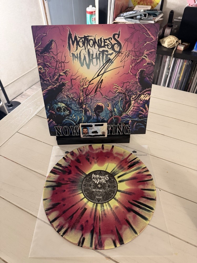 Motionless In White Creatures x Splatter Colored Vinyl Signed Autographed LP