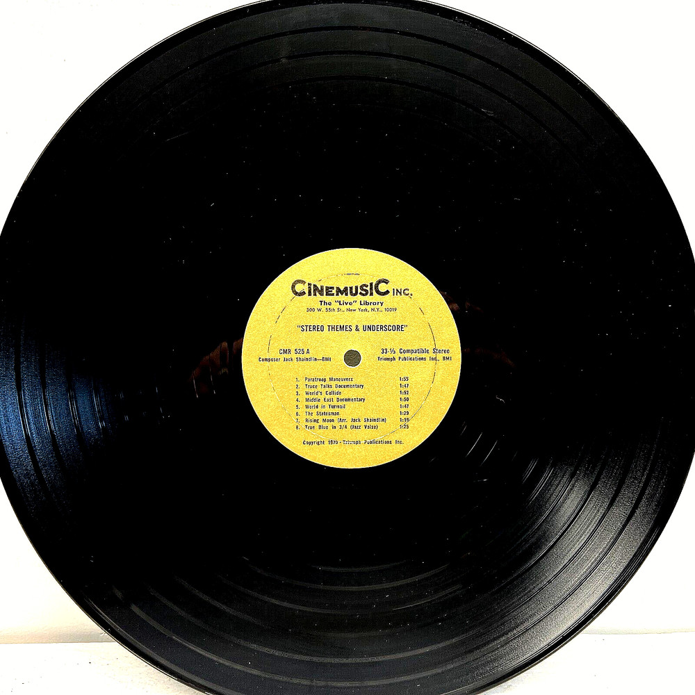 Jack Shaindlin Stereo Themes & Underscore Vinyl Cinemusic Records Library