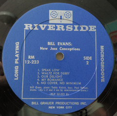 BILL EVANS ~ NEW JAZZ CONCEPTIONS (1957)/1965 RIVERSIDE (RLP 12-223) REISSUE LP