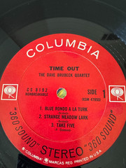 The Dave Brubeck Quartet Time Out Vinyl Record LP Columbia CS 8192 Canada Jazz