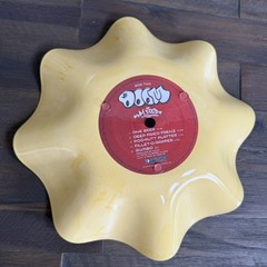 Record Bowl – Upcycled and Repurposed YELLOW MARBLED Bowl – MF DOOM Mm.. Food