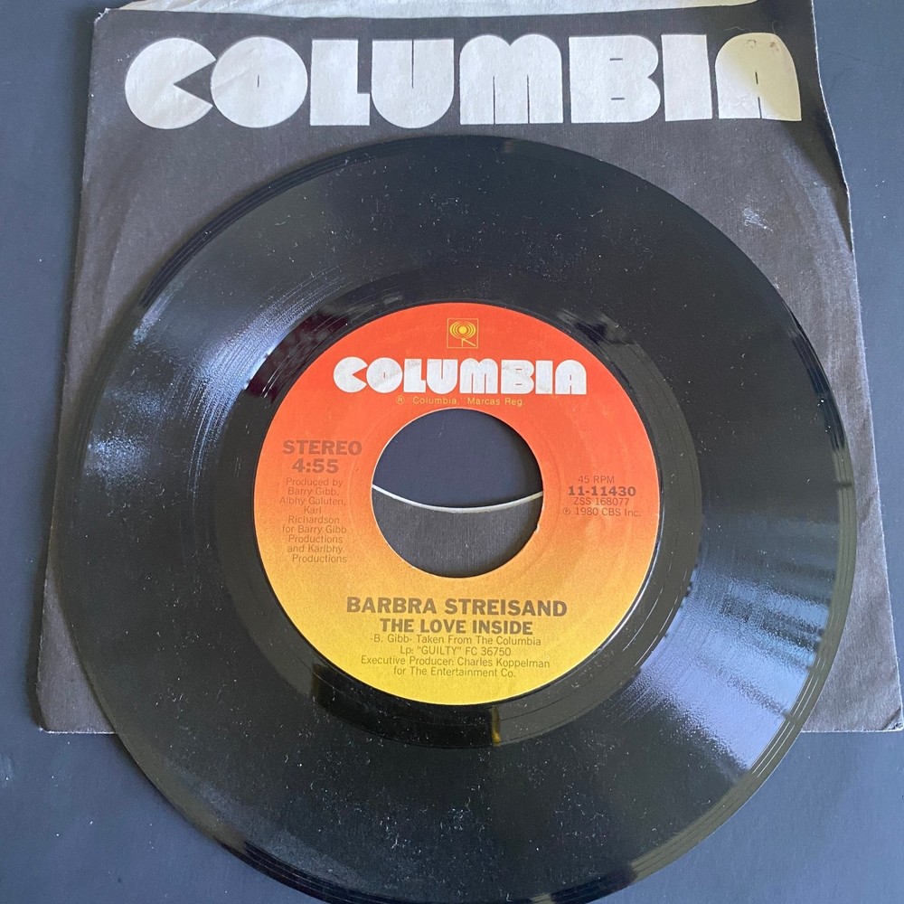Barbra Streisand – The Love Inside 7″ Single 1980 Columbia Pop Soul 45 RPM