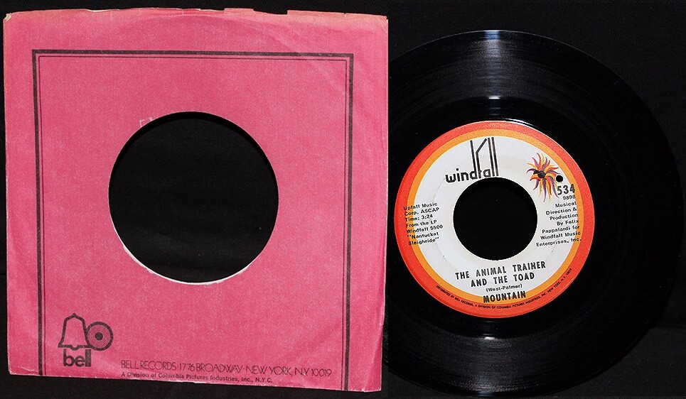 Mountain-Animal Trainer & The Toad-Windfall 534-Vintage 1971 45-VG++ Leslie West