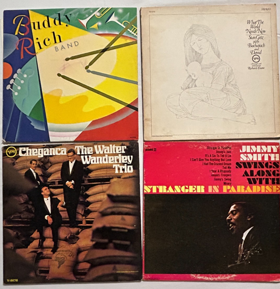 Lot of 4 Jazz Lounge LPs 60s-70s – Getz / Wanderley / Buddy Rich / Jimmy Smith