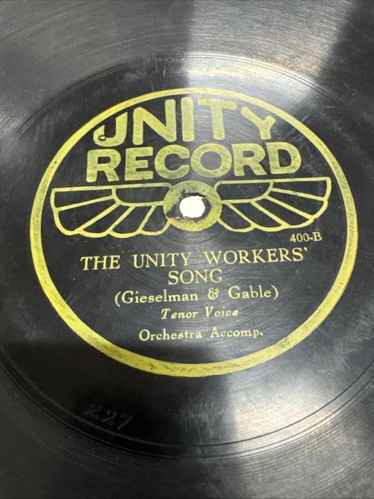 Unity Record 78 RPM Unity Workers Song 400 V+ Thin Flexidisc