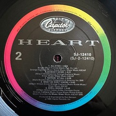 Heart self-titled Vinyl LP 1985 Capitol Records Ann & Nancy Wilson Rock AOR
