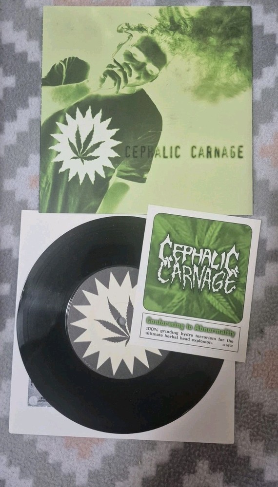 HTF Cephalic Carnage / Impaled Split 7″ Grindcore Stoner Death Metal Exhumed