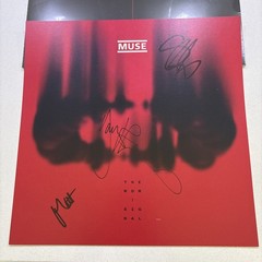 MUSE The Wow! Signal Translucent Red Grey Galaxy Vinyl + 12″x12″ Signed Art Card