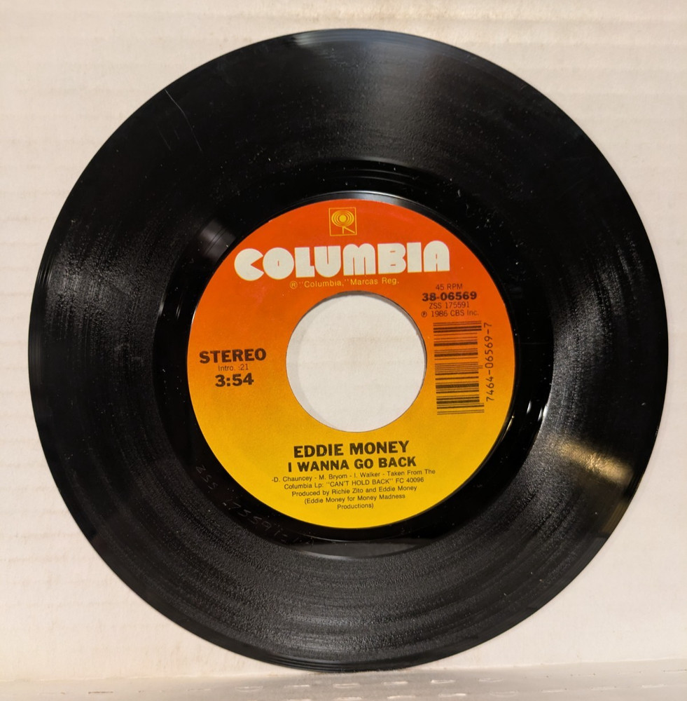 45 ~ Eddie Money: „I Wanna Go Back / Broken Down Chevy“ 1986 (EX)