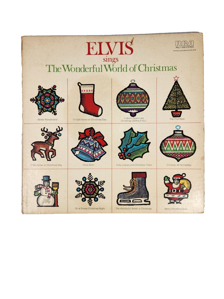 Elvis Presley Elvis Sings The Wonderful World of Christmas LP Vinyl Record VG+