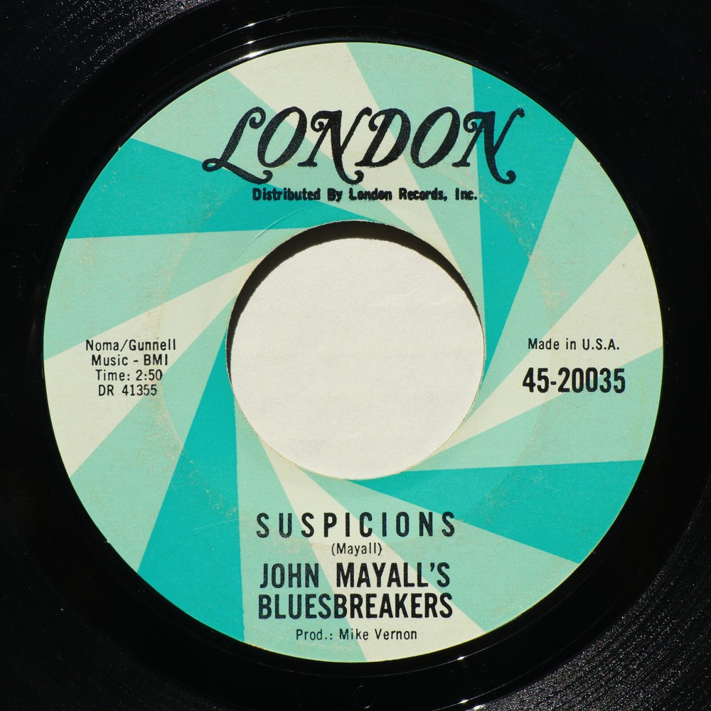 John Mayall’s Bluesbreakers *Suspicions/Oh, Pretty Woman* 45 rpm Vinyl 7″ Single