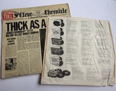 Jethro Tull Thick As A Brick 1972 LP Newspaper Cover Reprise MS 2072 VG VG