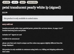 Ariana Grande Petal Vinyl Translucent Pearly White LP SIGNED PRESALE