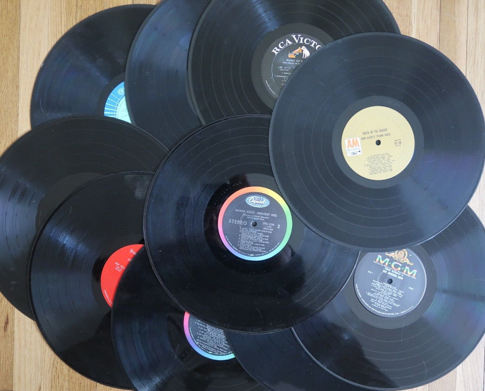 VINYL LPs FOR DECORATING AND CRAFTS BULK LOT OF 10 12″ LPs 33RPM GREAT IDEAS!