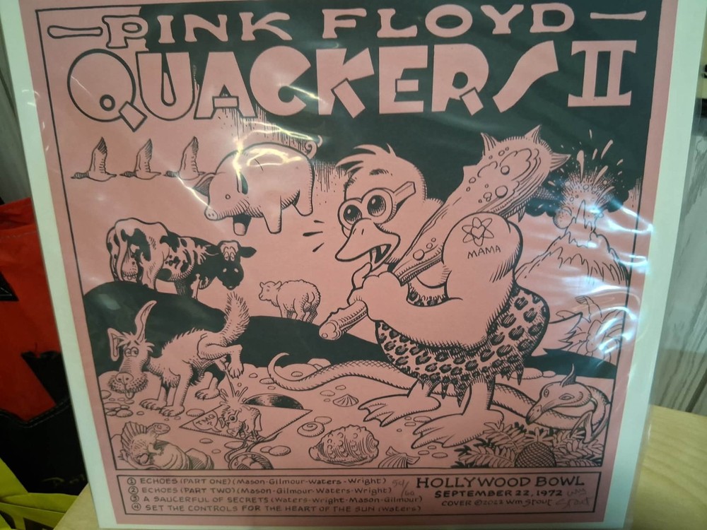 PINK FLOYD QUACKERS ll RARE 2 ACETATE SET SIGNED BY STOUT #54/60 ISSUED