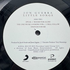JON GUERRA Little Songs 2015 Essential Records Sony Music Vinyl LP OOP Record EX