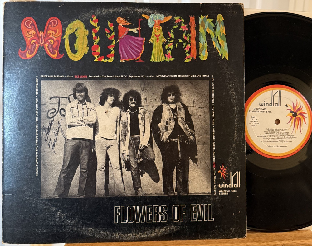 Mountain Flowers of Evil Vinyl LP Windfall 5501 Mississippi Queen 1st Press Live