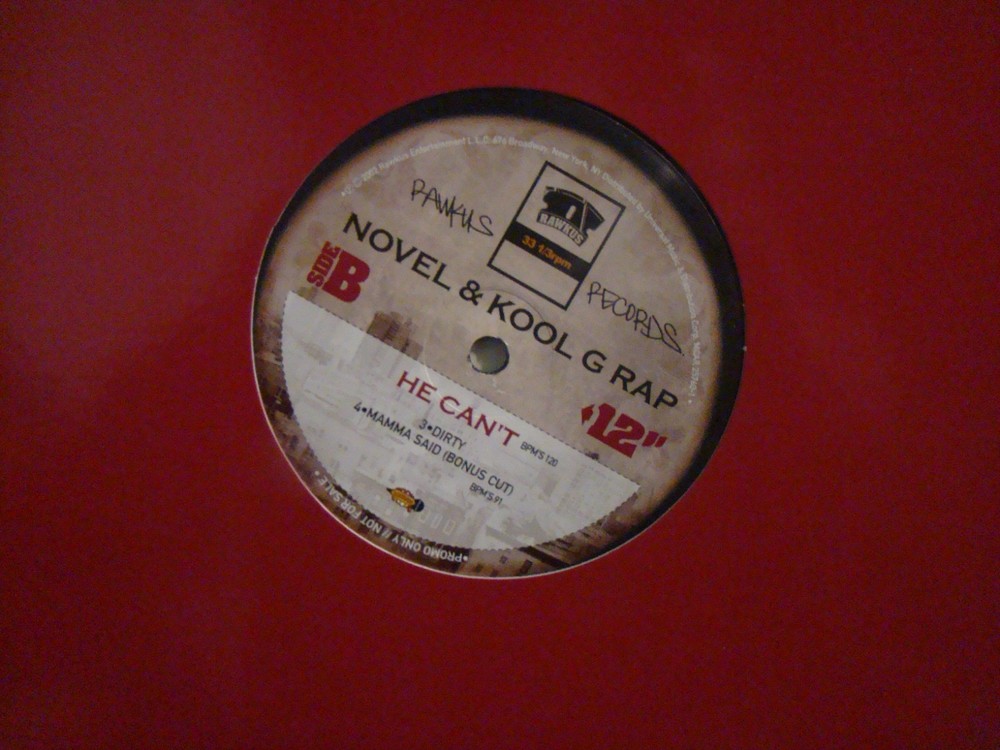 NOVEL & KOOL G RAP HE CAN’T / MAMMA SAID W/ INSTRUMENTAL 12″ SINGLE HIP HOP