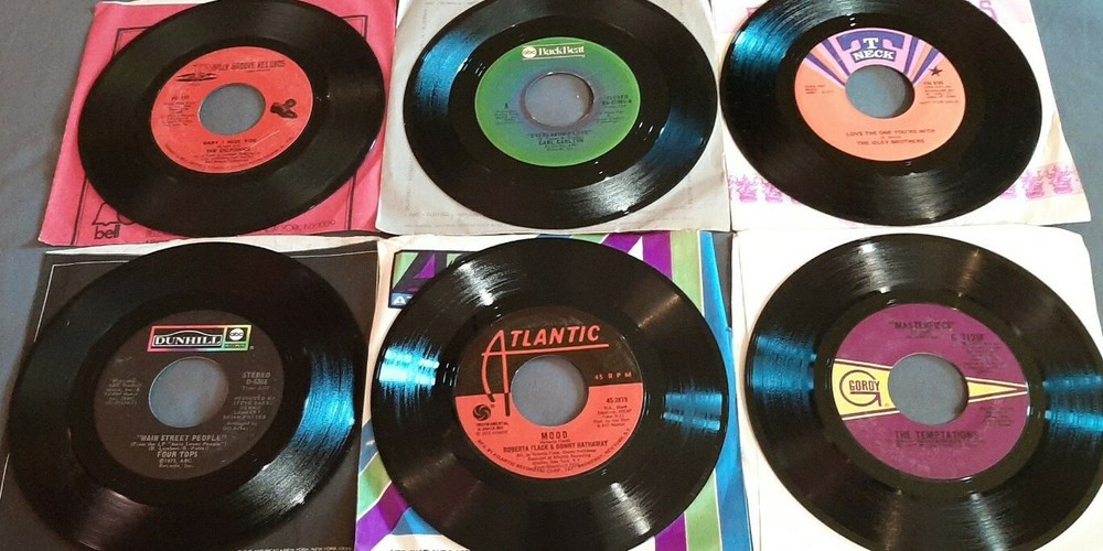 6 70s soul 45 lot Temptations Roberta Flack Four Tops Isley Brothers Delfonics