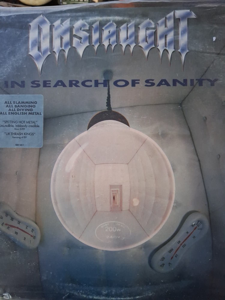 In Search Of Sanity LP by Onslaught vinyl 1989 VG+ 828142-1 London Records