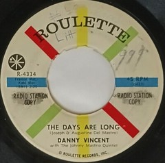 60s POP 45 Danny Vincent CAROLYN – THESE DAYS ARE LONG 1961 Roulette VG