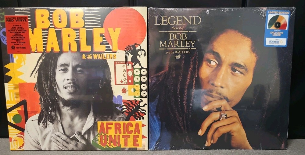 Bob Marley & The Wailers Legend Best Of Tri-color LP + Africa Unite VINYL RECORD