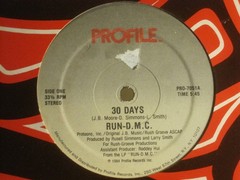 RUN-D.M.C. 30 DAYS 12″ 1984 PROFILE PRO-7051 OLD SCHOOL HIP HOP RUN DMC VG+