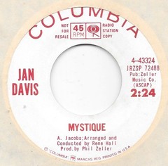 JAN DAVIS Mystique on Columbia surf exotica popcorn PROMO 45 HEAR