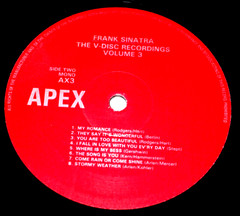 Frank Sinatra-V-Disc Recordings, Volume 3 (Apex AX3) EX/VG-