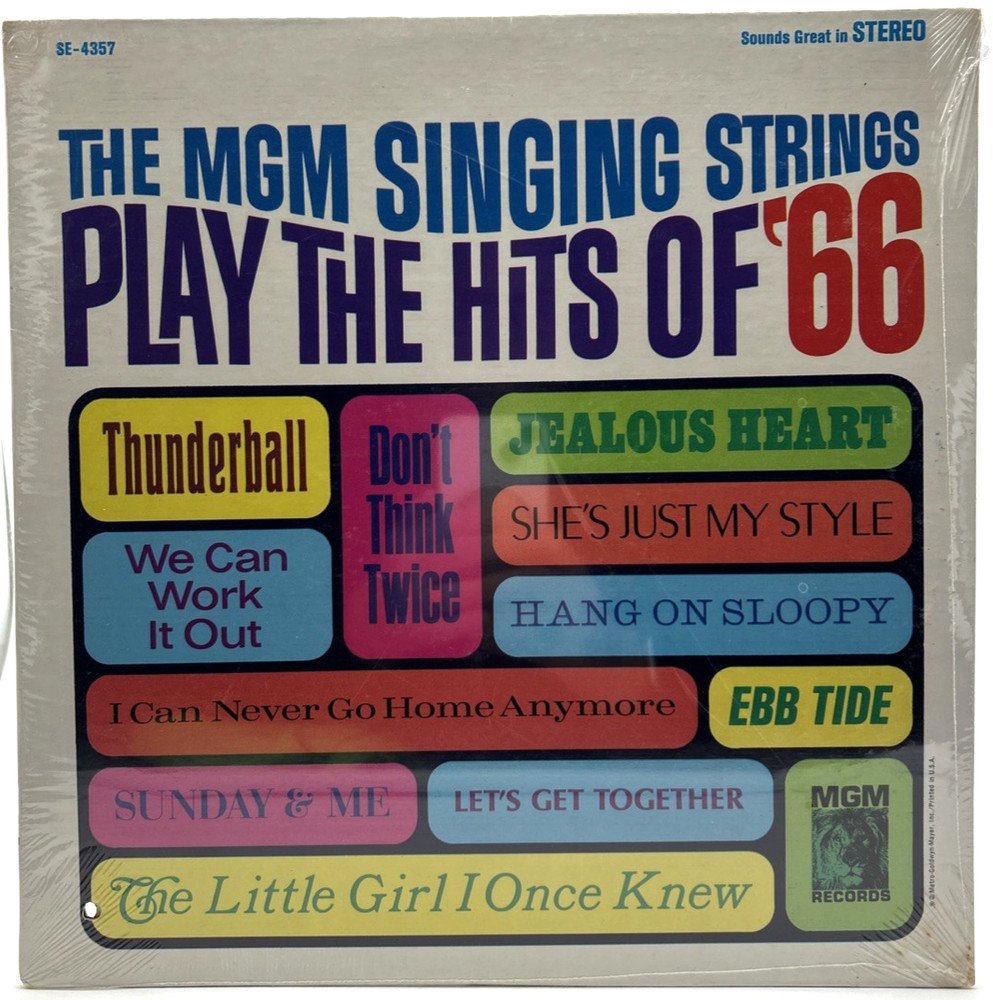 New / Sealed The MGM SINGING STRINGS ‎“The Hits Of 1966″ LP 1967 MGM SE-4357