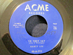 NANCY LEE w/ Group So They Say / Meet Me At The Crossroads Doo Wop Rock R&B 45