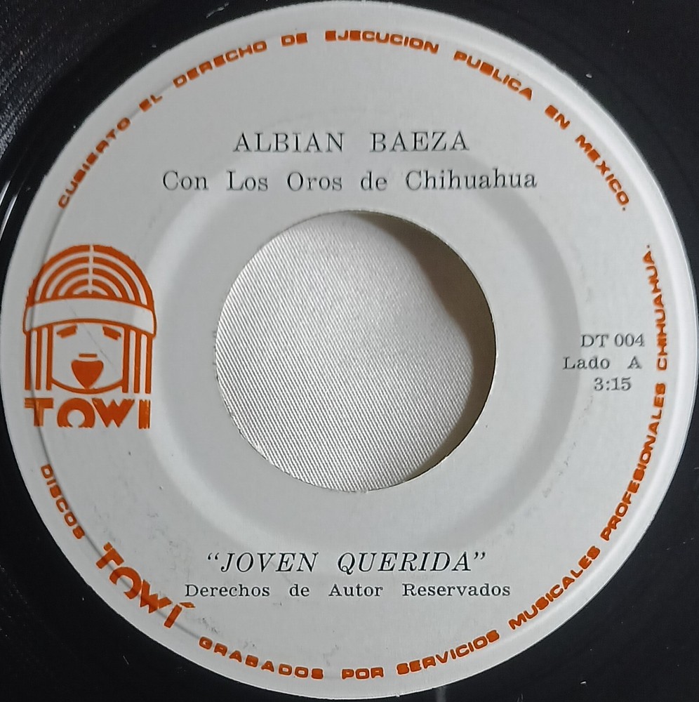 70s CORRIDO 45 HEAR Albian Baeza JOVEN QUERIDA 1970s Towi VG+