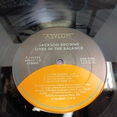 Jackson Browne LP Lives In The Balance Asylum 1st Press Asylum 144295 1986 EX