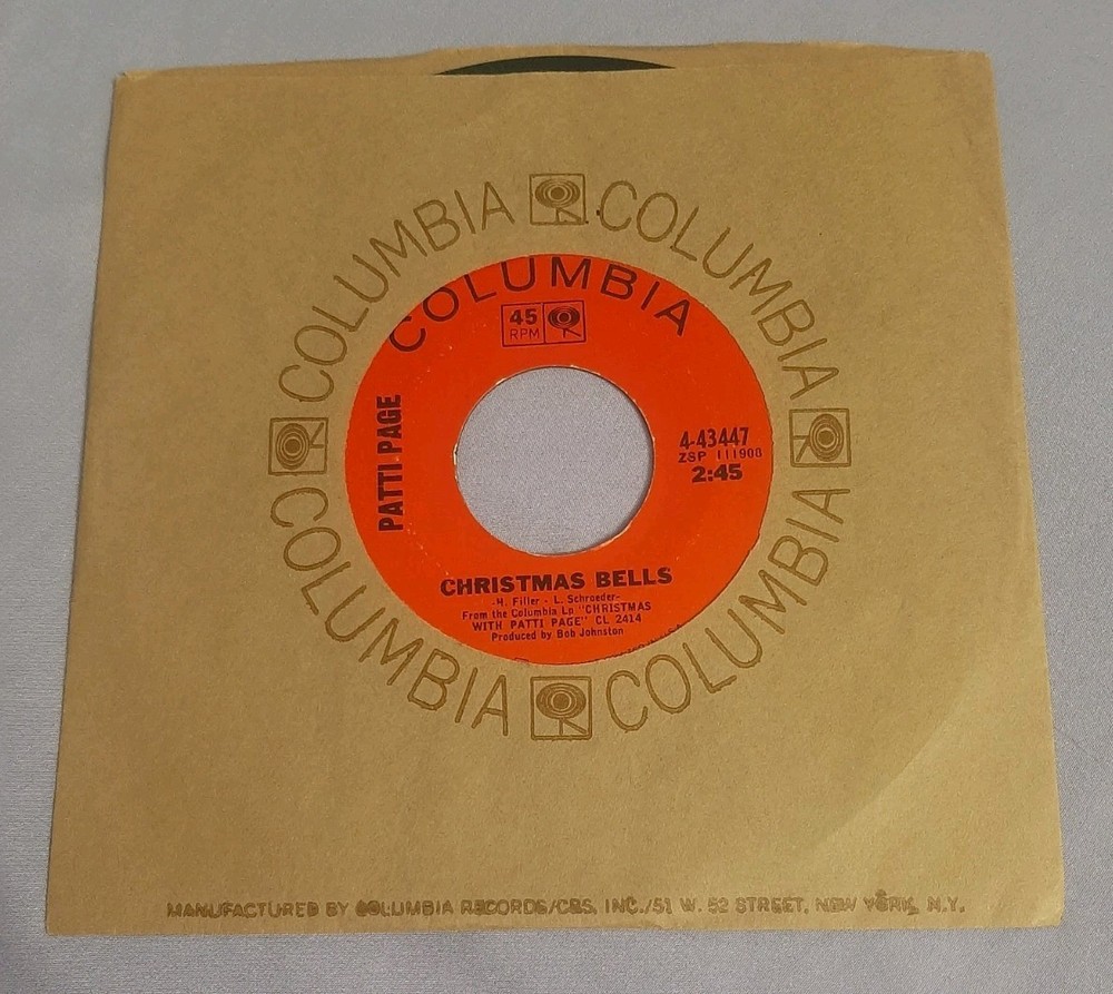 Patti Page 45 Happy Birthday, Jesus / Christmas Bells Columbia 4-43447 ex