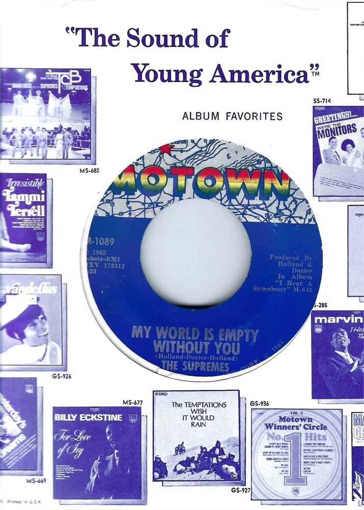 THE SUPREMES- „MY WORLD IS EMPTY WITHOUT YOU“- MOTOWN 1089- NM