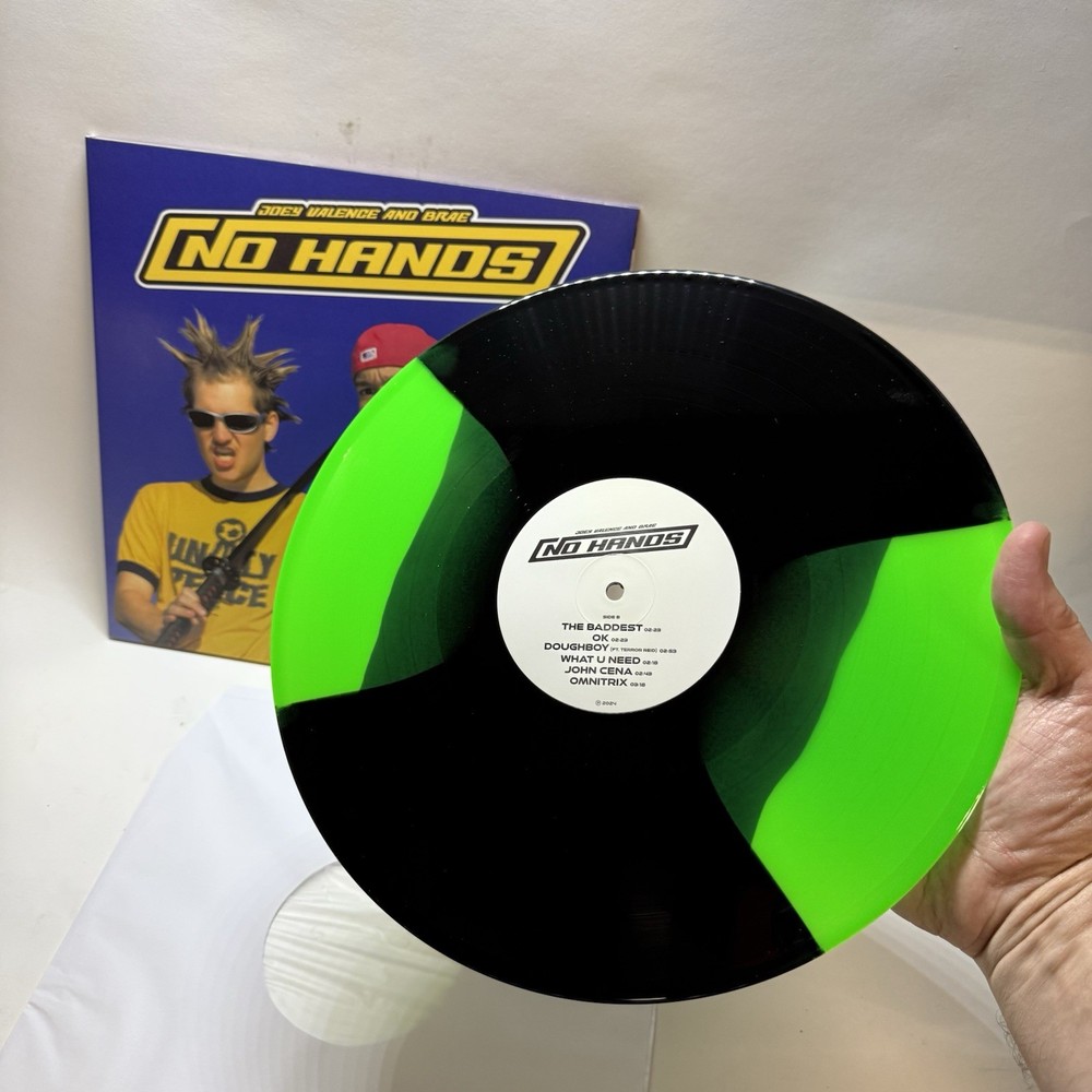 JOEY VALENCE & BRAE – No Hands LP – OG 2024 US Press – GREEN + BLACK [ALIEN]